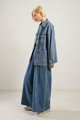 BREATHTAKING CHARM DENIM MIDI JACKET - Flying Tomato - Flyclothing LLC