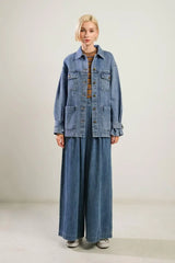 BREATHTAKING CHARM DENIM MIDI JACKET - Flying Tomato - Flyclothing LLC