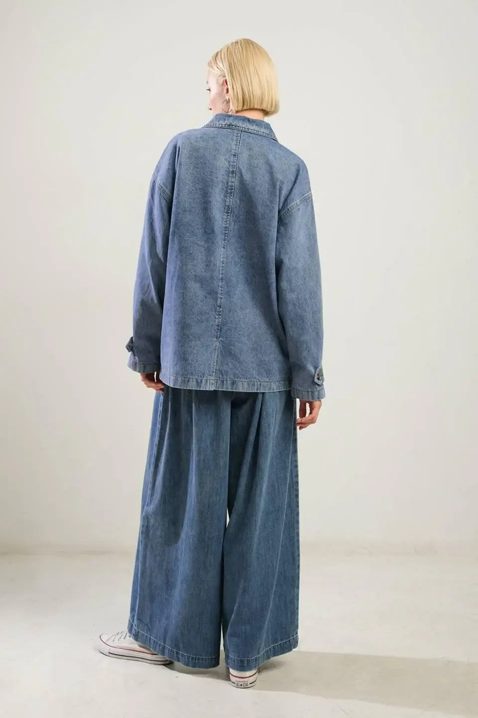 BREATHTAKING CHARM DENIM MIDI JACKET - Flying Tomato - Flyclothing LLC