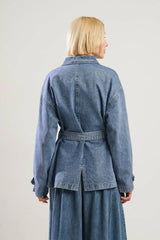 BREATHTAKING CHARM DENIM MIDI JACKET - Flying Tomato - Flyclothing LLC