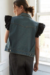 AUTHENTIC MOMENTS DENIM VEST - Flying Tomato - Flyclothing LLC
