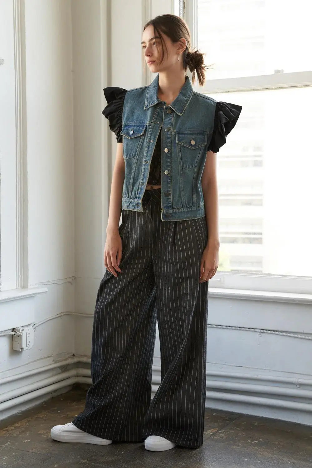 AUTHENTIC MOMENTS DENIM VEST - Flying Tomato - Flyclothing LLC
