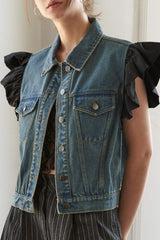 AUTHENTIC MOMENTS DENIM VEST - Flying Tomato - Flyclothing LLC