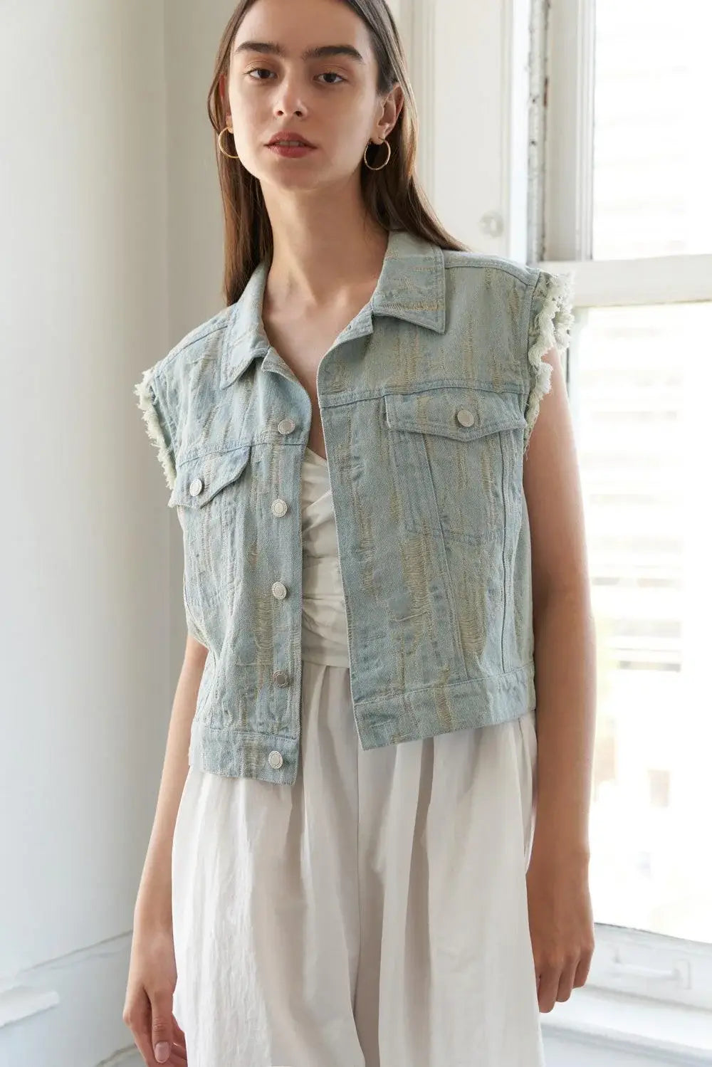 BLESSED LIFT DENIM VEST - Flying Tomato - Flyclothing LLC
