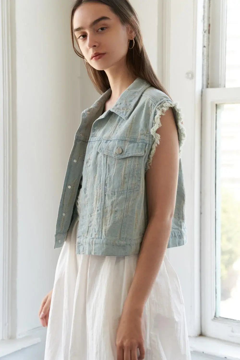BLESSED LIFT DENIM VEST - Flying Tomato - Flyclothing LLC