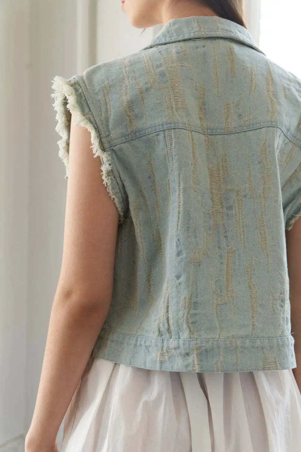 BLESSED LIFT DENIM VEST - Flying Tomato - Flyclothing LLC
