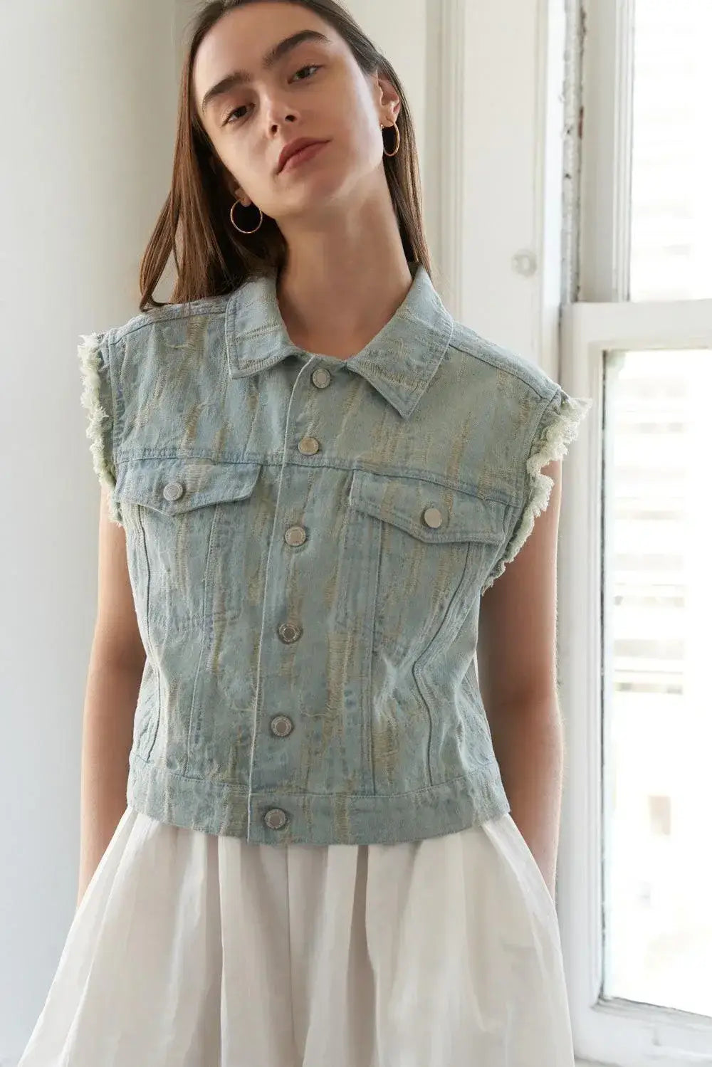 BLESSED LIFT DENIM VEST - Flying Tomato - Flyclothing LLC
