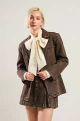 DARING CONFIDENCE DENIM BLAZER - Flying Tomato - Flyclothing LLC