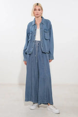 ACTIVE VIBE TENCEL DENIM JACKET - Flying Tomato - Flyclothing LLC