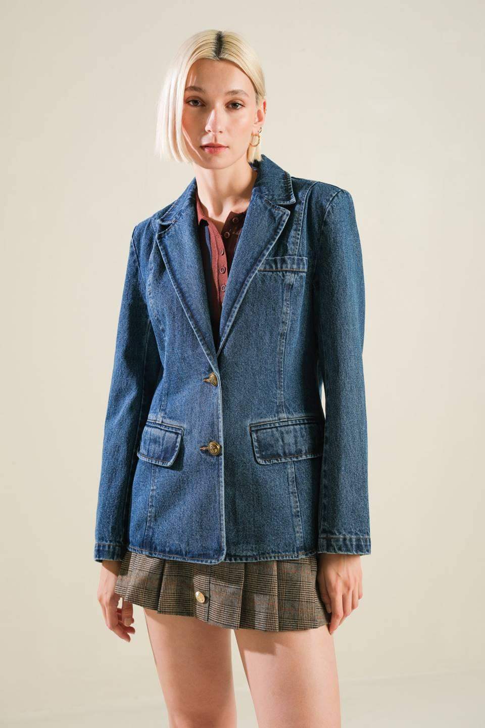 HOT TO GO DENIM BLAZER - Flying Tomato - Flyclothing LLC