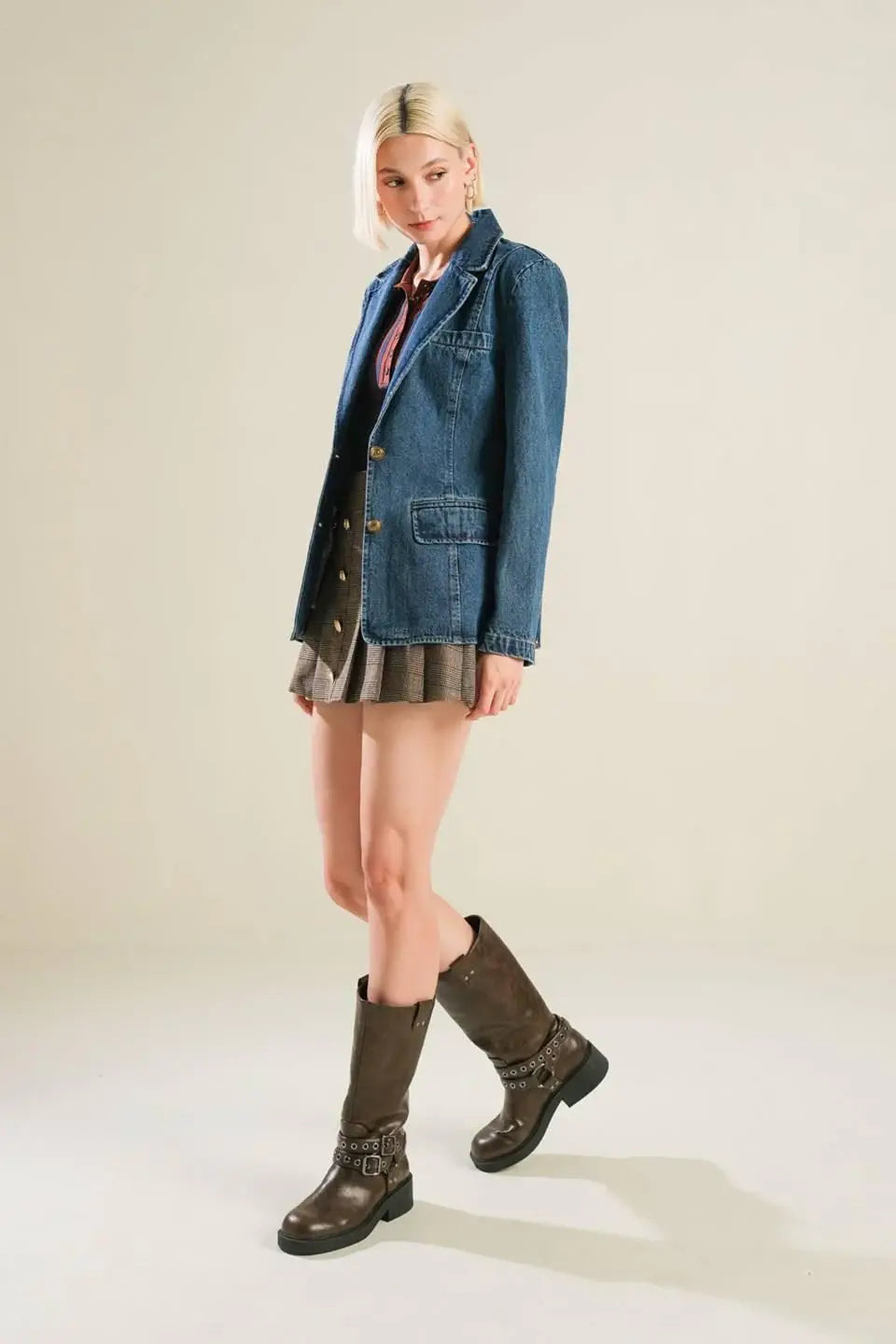 HOT TO GO DENIM BLAZER - Flying Tomato - Flyclothing LLC