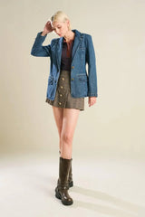 HOT TO GO DENIM BLAZER - Flying Tomato - Flyclothing LLC