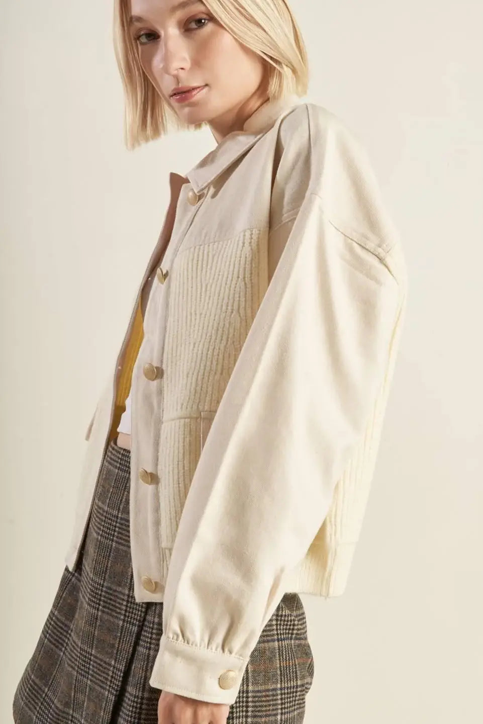 GO-GETTER GIRL SWEATER TWILL JACKET - Flying Tomato - Flyclothing LLC