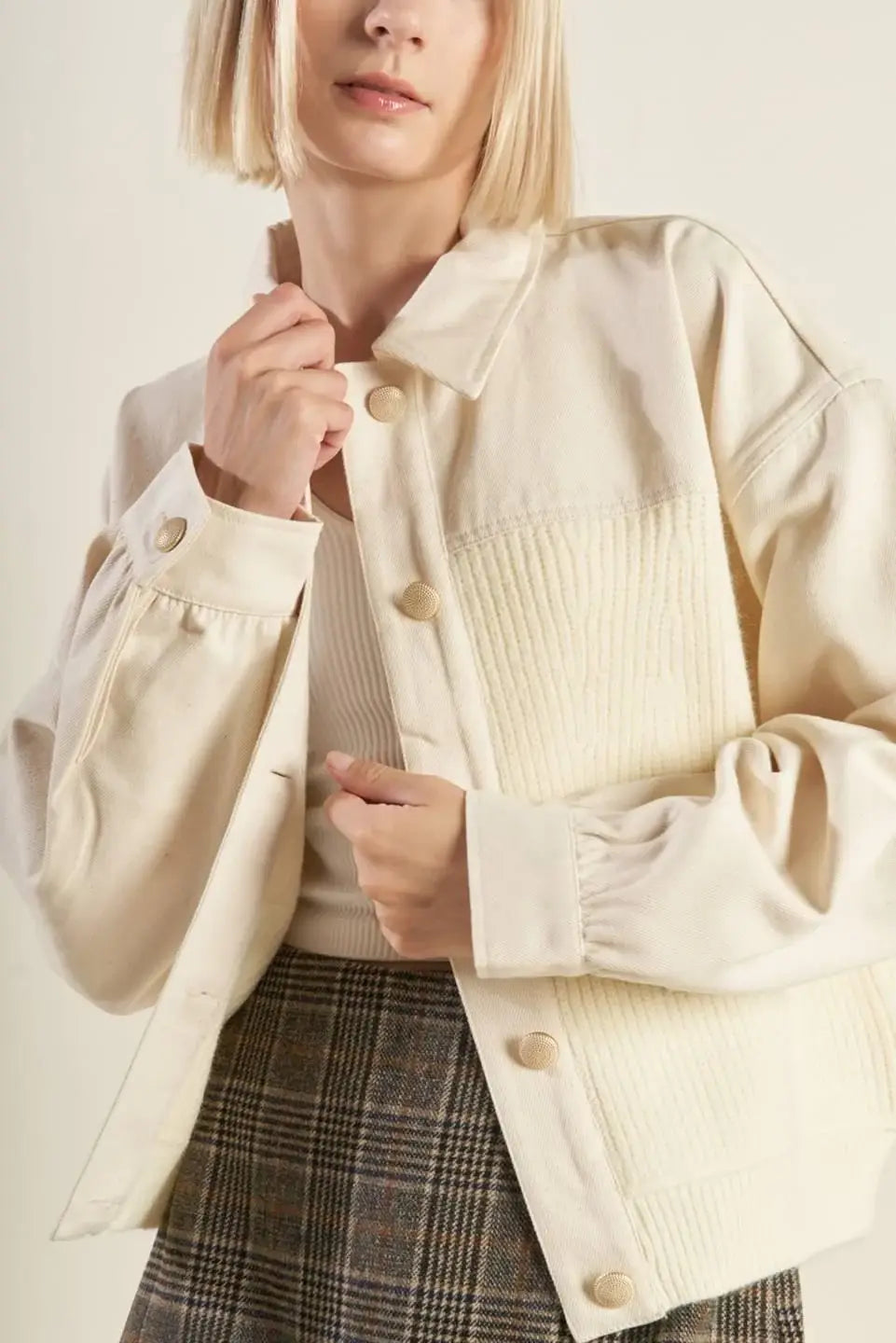 GO-GETTER GIRL SWEATER TWILL JACKET - Flying Tomato - Flyclothing LLC