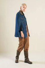 IF THOU MUST LOVE ME DENIM CAPE JACKET - Flying Tomato - Flyclothing LLC