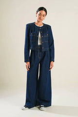 CRISP CANVAS DENIM JACKET - Flying Tomato - Flyclothing LLC