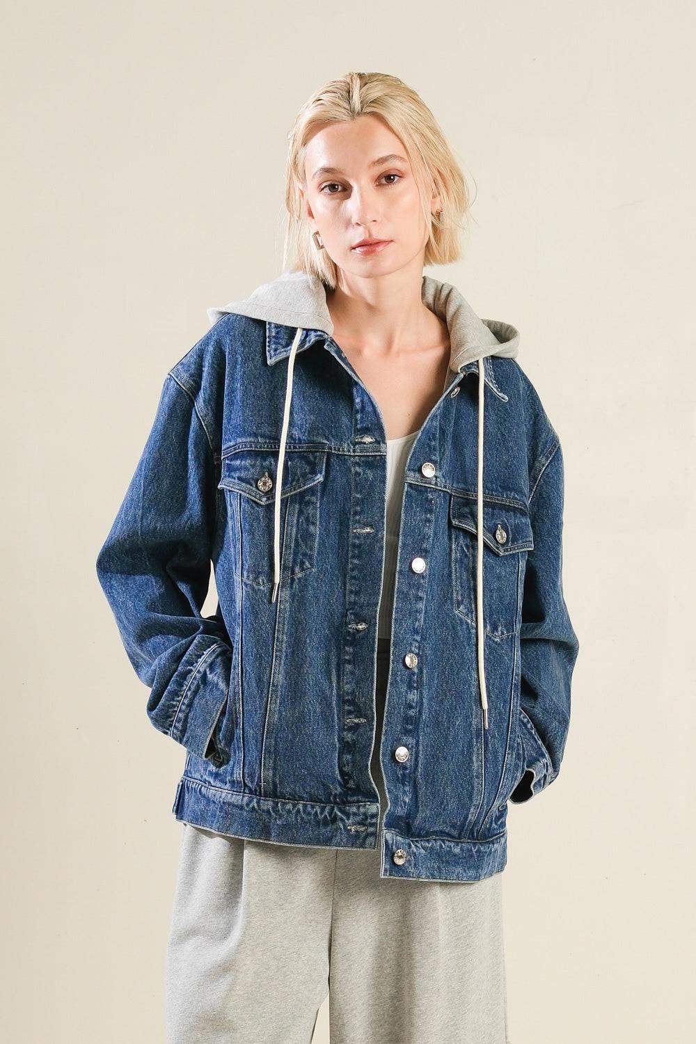 CROSS YOUR MIND DENIM JACKET - Flying Tomato - Flyclothing LLC