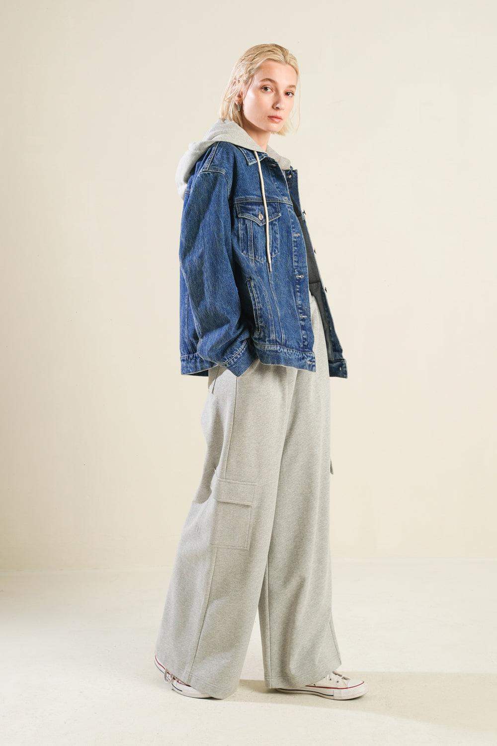 CROSS YOUR MIND DENIM JACKET - Flying Tomato - Flyclothing LLC