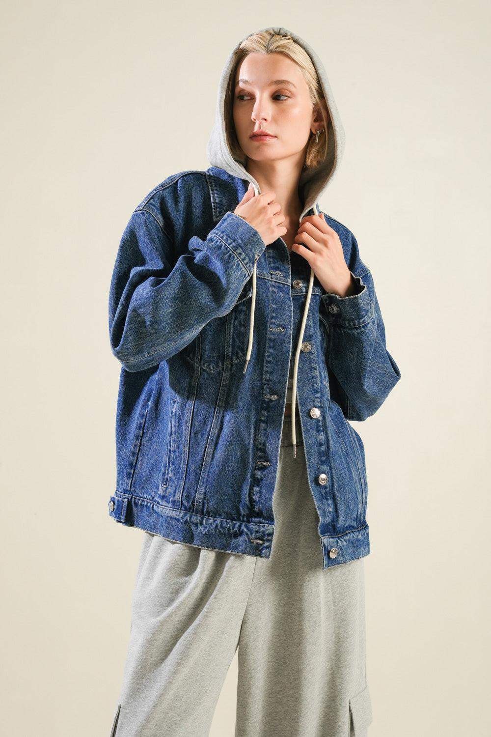 CROSS YOUR MIND DENIM JACKET - Flying Tomato - Flyclothing LLC