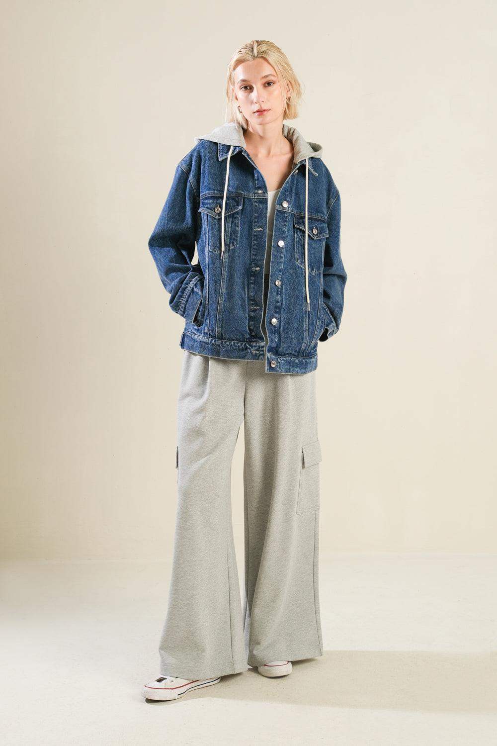 CROSS YOUR MIND DENIM JACKET - Flying Tomato - Flyclothing LLC
