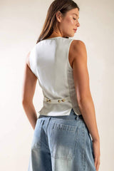 DINNER DATE WOVEN VEST - Flying Tomato - Flyclothing LLC