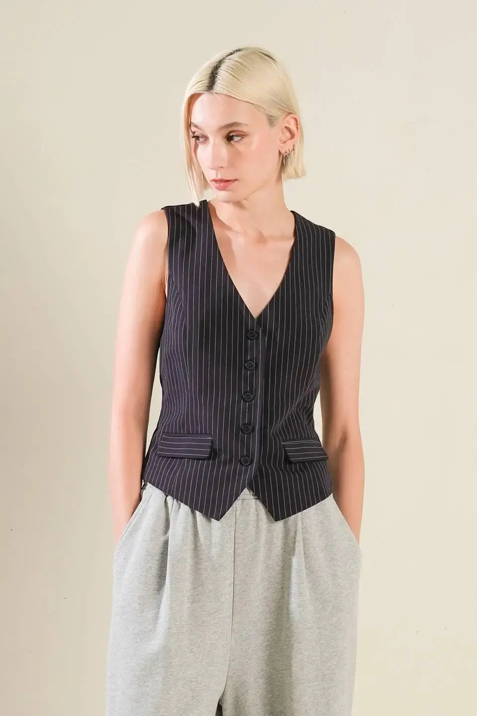 CAUGHT YOUR EYE WOVEN VEST - Flying Tomato - Flyclothing LLC