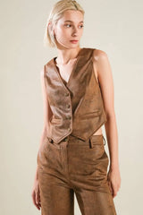 A GIFT FROM LOVE LEATHER VEST - Flying Tomato - Flyclothing LLC