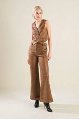 A GIFT FROM LOVE LEATHER VEST - Flying Tomato - Flyclothing LLC