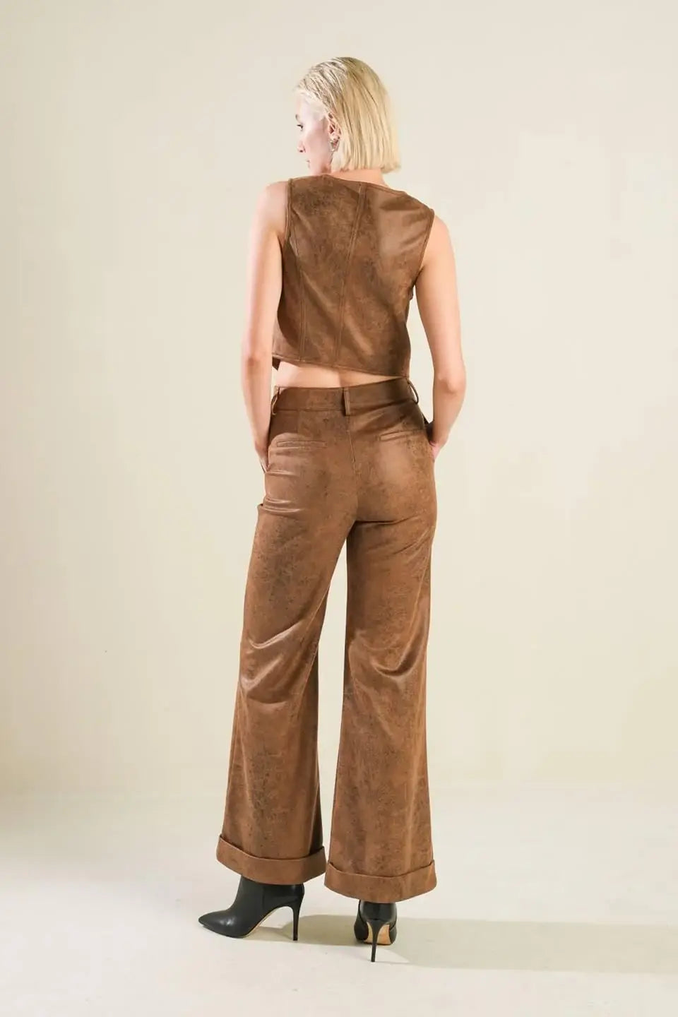 A GIFT FROM LOVE LEATHER VEST - Flying Tomato - Flyclothing LLC