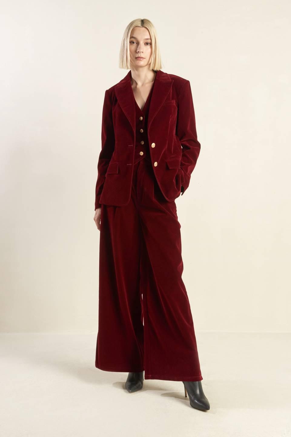 COY CHARM VELVET BLAZER - Flying Tomato - Flyclothing LLC