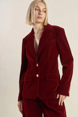 COY CHARM VELVET BLAZER - Flying Tomato - Flyclothing LLC