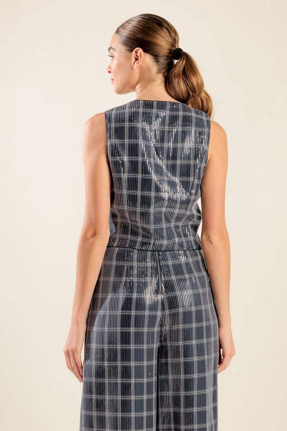 TRAVELING FAR NAVY SEQUIN VEST - Flying Tomato - Flyclothing LLC