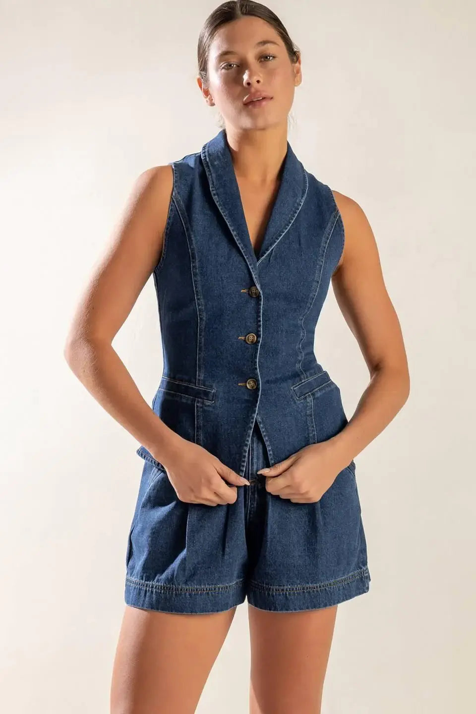 SPRING ROMANCE DENIM VEST - Flying Tomato - Flyclothing LLC