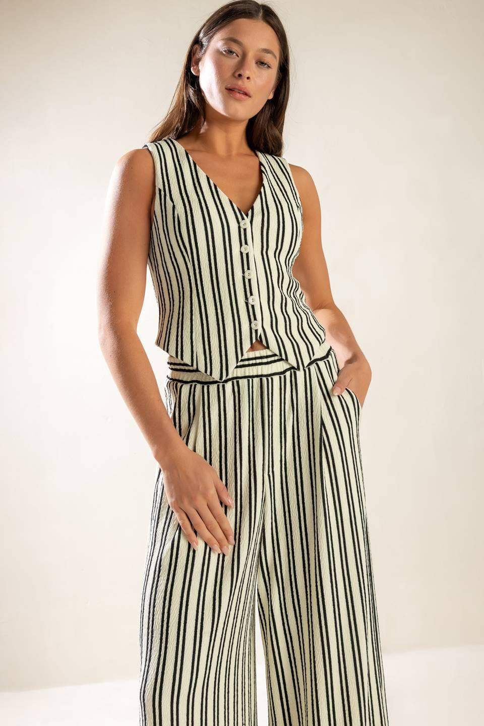 IN THE QUIET SHADE WOVEN VEST - Flying Tomato - Flyclothing LLC