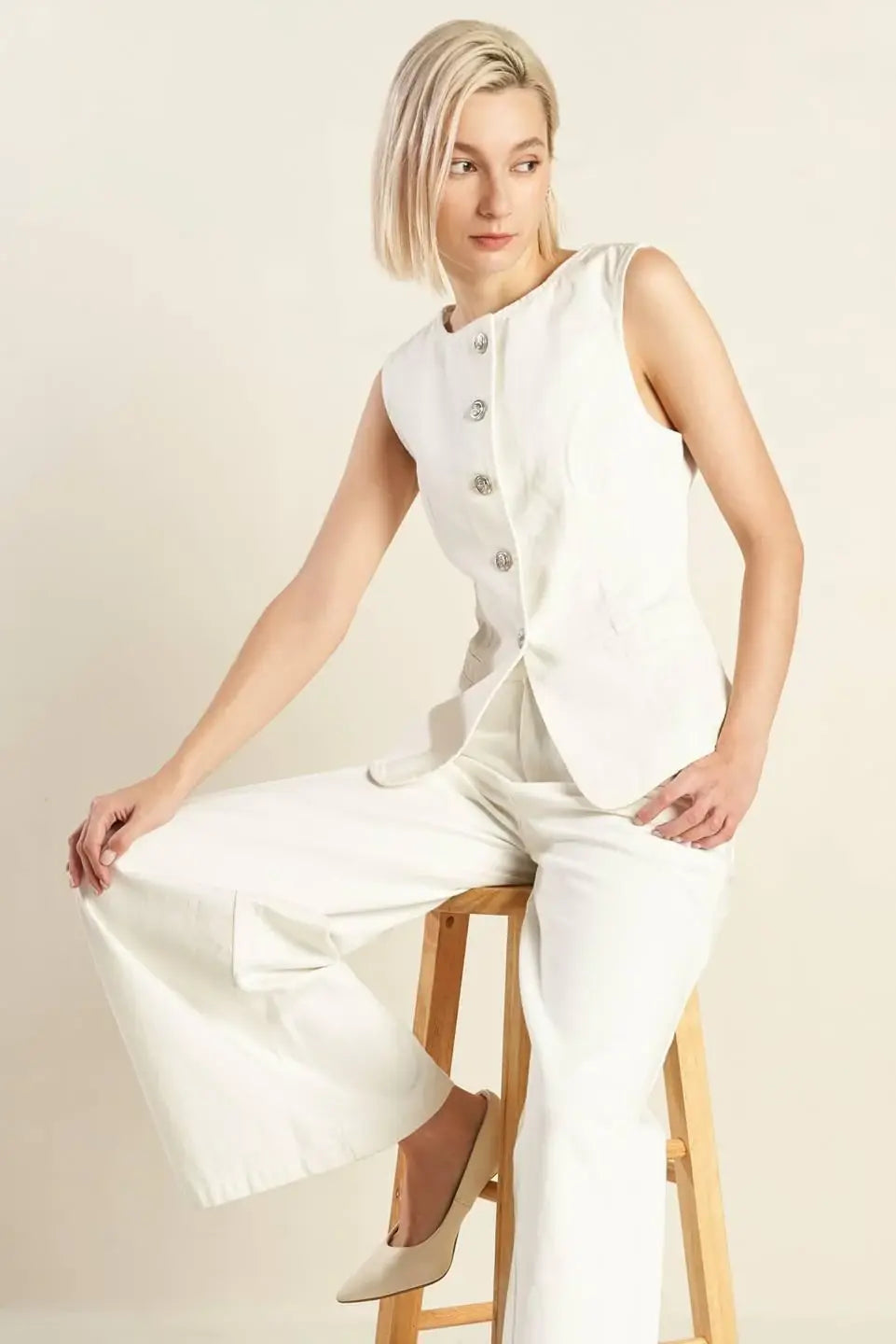 DELICATE HUE WOVEN VEST - Flying Tomato - Flyclothing LLC