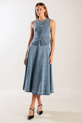 AT FIRST GLANCE DENIM VEST - Flying Tomato - Flyclothing LLC