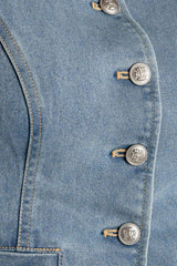 AT FIRST GLANCE DENIM VEST - Flying Tomato - Flyclothing LLC