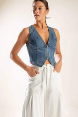 PICTURE PERFECT DENIM VEST - Flying Tomato - Flyclothing LLC