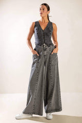 EXPLORING THE CITY DENIM VEST - Flying Tomato - Flyclothing LLC