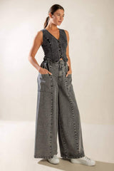 EXPLORING THE CITY DENIM VEST - Flying Tomato - Flyclothing LLC