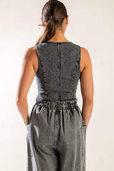 EXPLORING THE CITY DENIM VEST - Flying Tomato - Flyclothing LLC