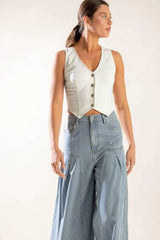 THE LILY'S SECRET DENIM VEST - Flying Tomato - Flyclothing LLC