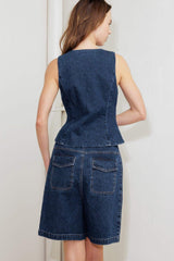 COFFEE PETAL DENIM VEST - Flying Tomato - Flyclothing LLC