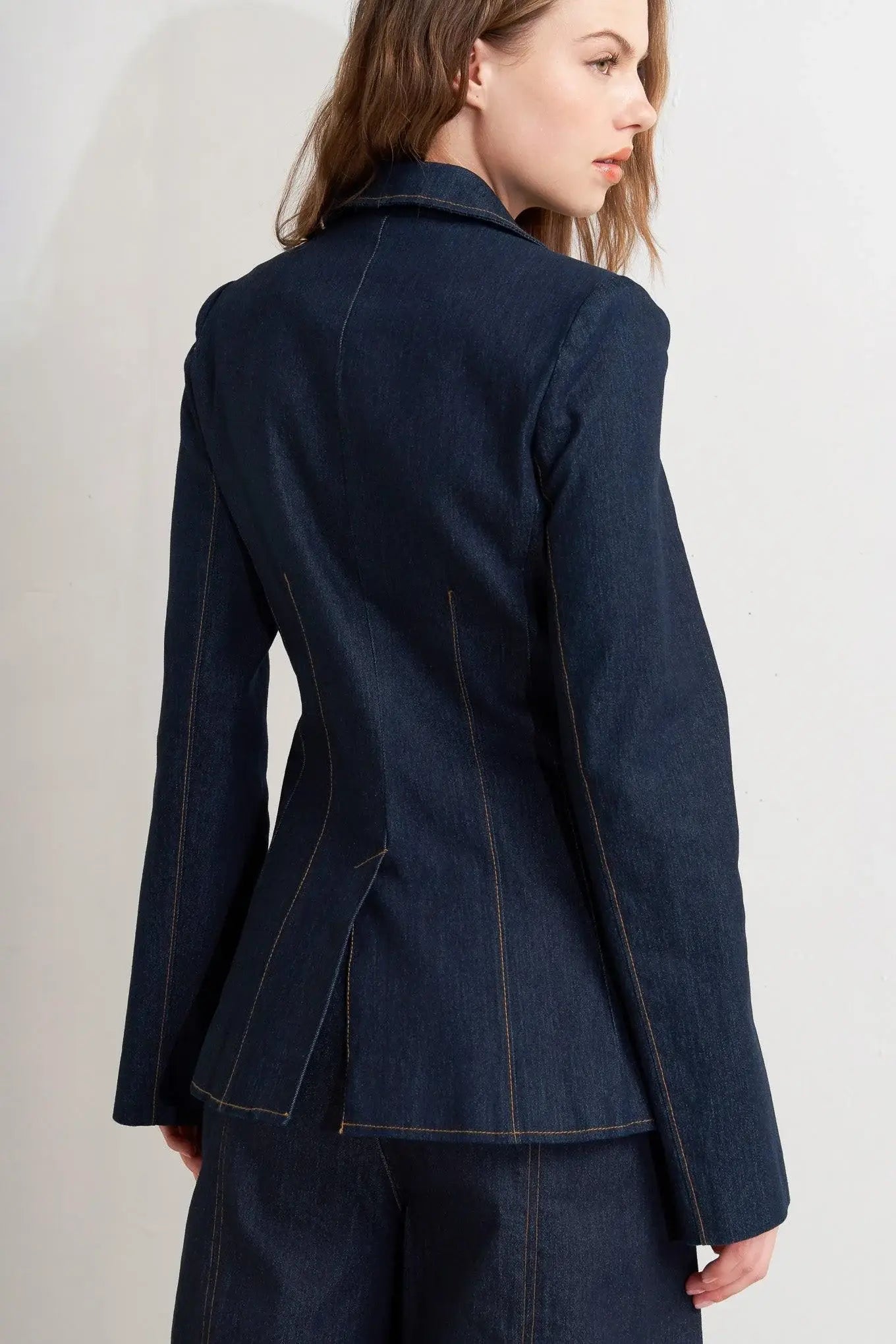 URBAN PANEL DENIM BLAZER - Flying Tomato - Flyclothing LLC