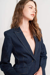 URBAN PANEL DENIM BLAZER - Flying Tomato - Flyclothing LLC