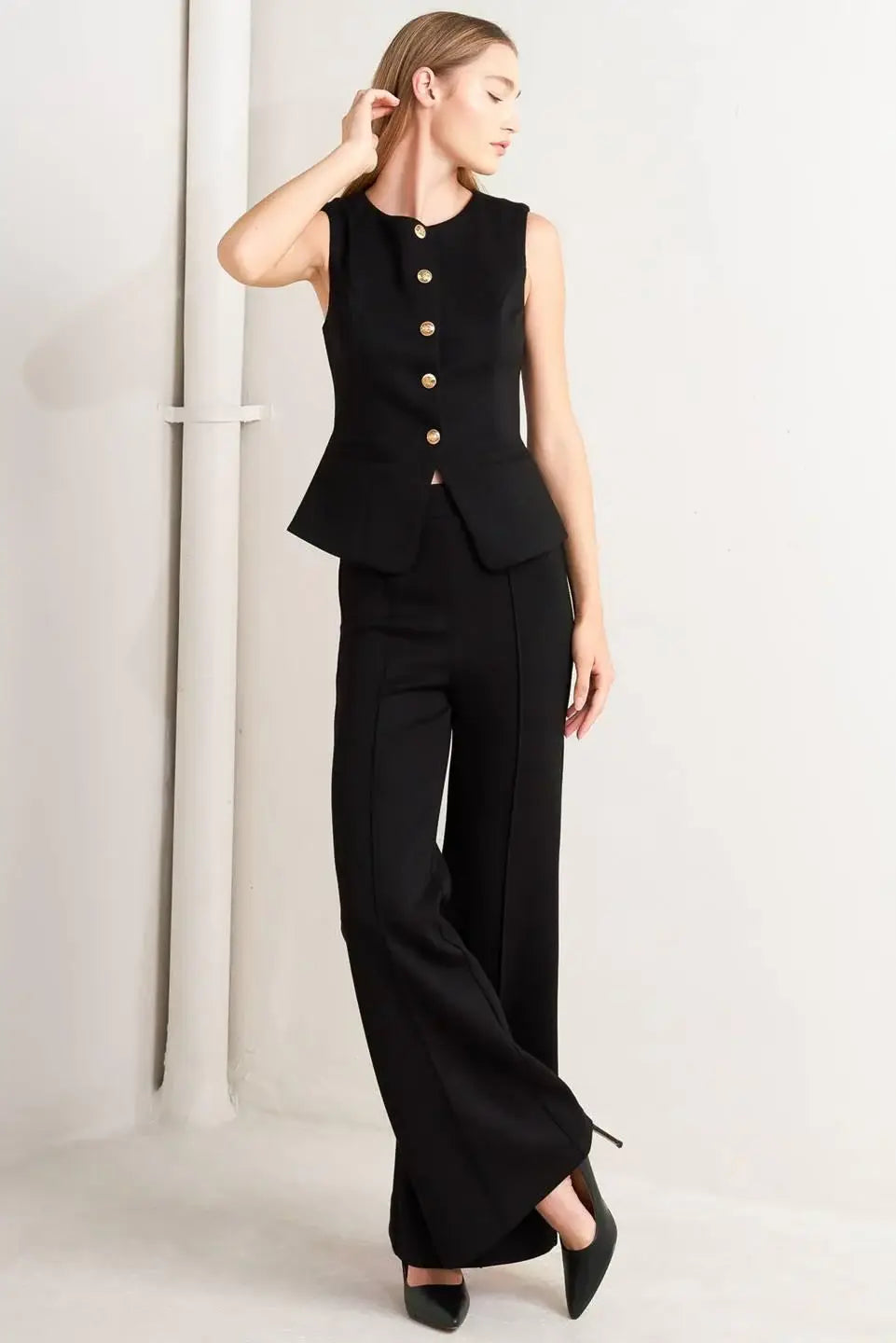 GLOSSY GLAM WOVEN VEST - Flying Tomato - Flyclothing LLC