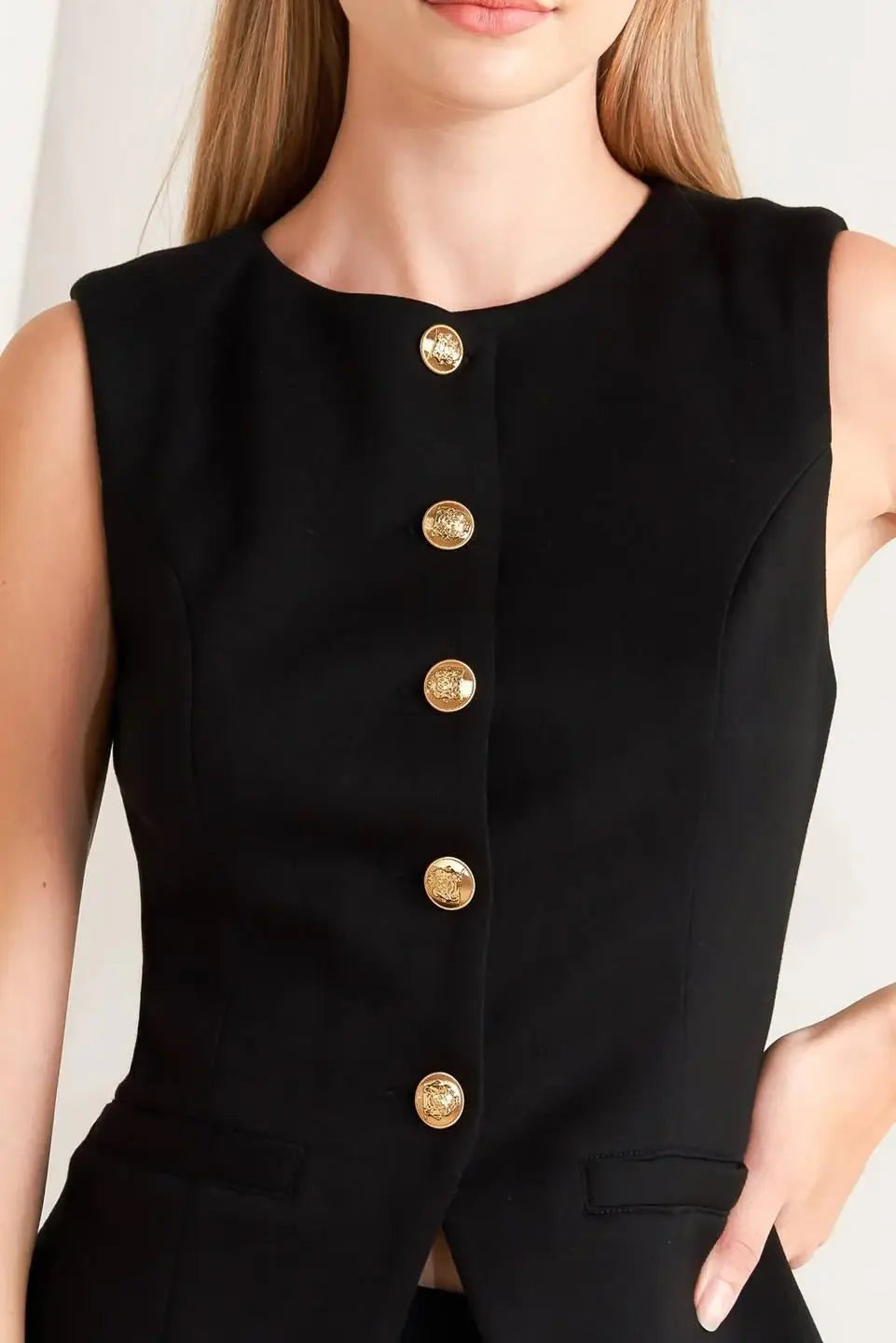 GLOSSY GLAM WOVEN VEST - Flying Tomato - Flyclothing LLC