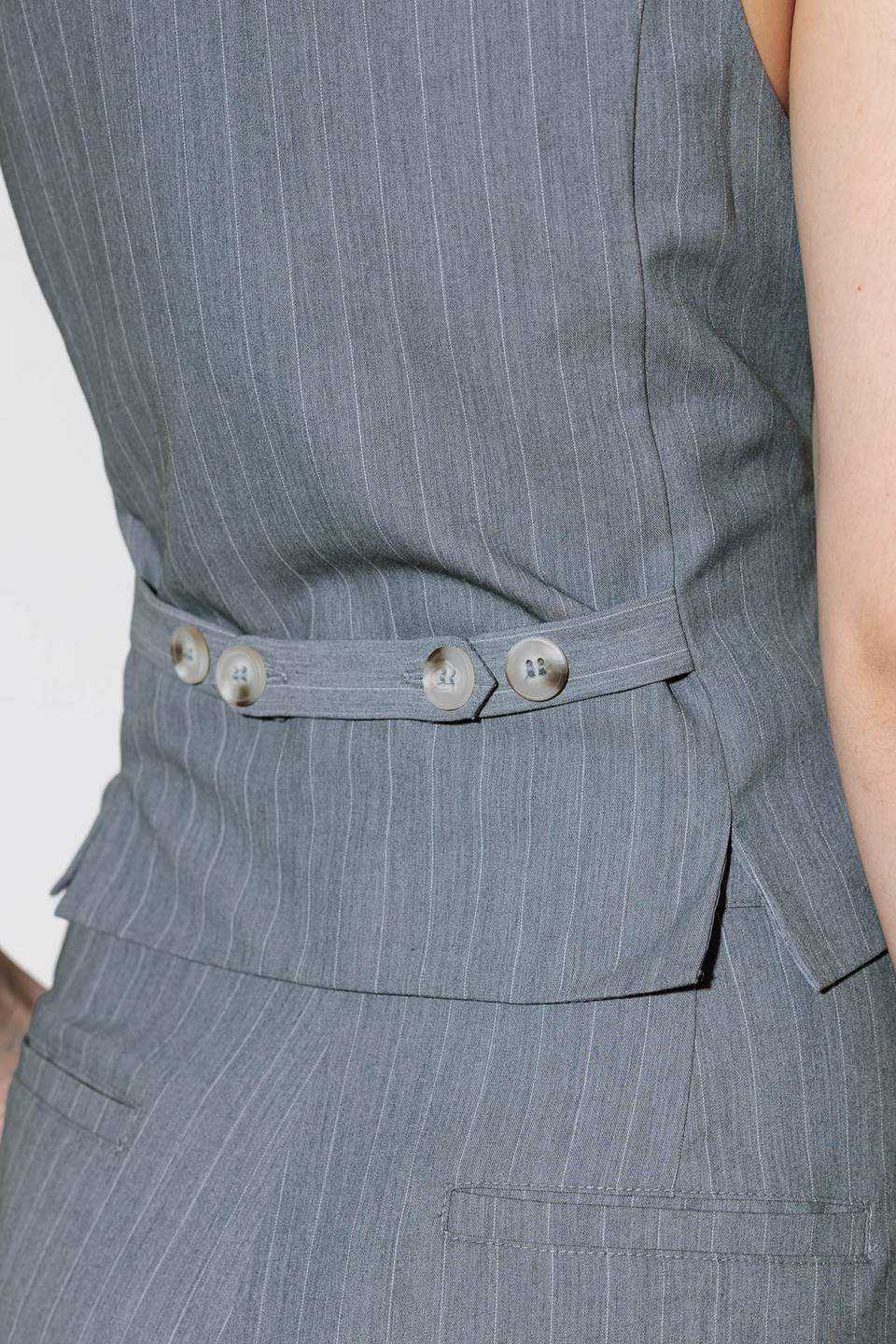 SMILE BRIGHT IN GREY WOVEN VEST - Flying Tomato - Flyclothing LLC