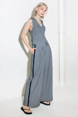 SMILE BRIGHT IN GREY WOVEN VEST - Flying Tomato - Flyclothing LLC