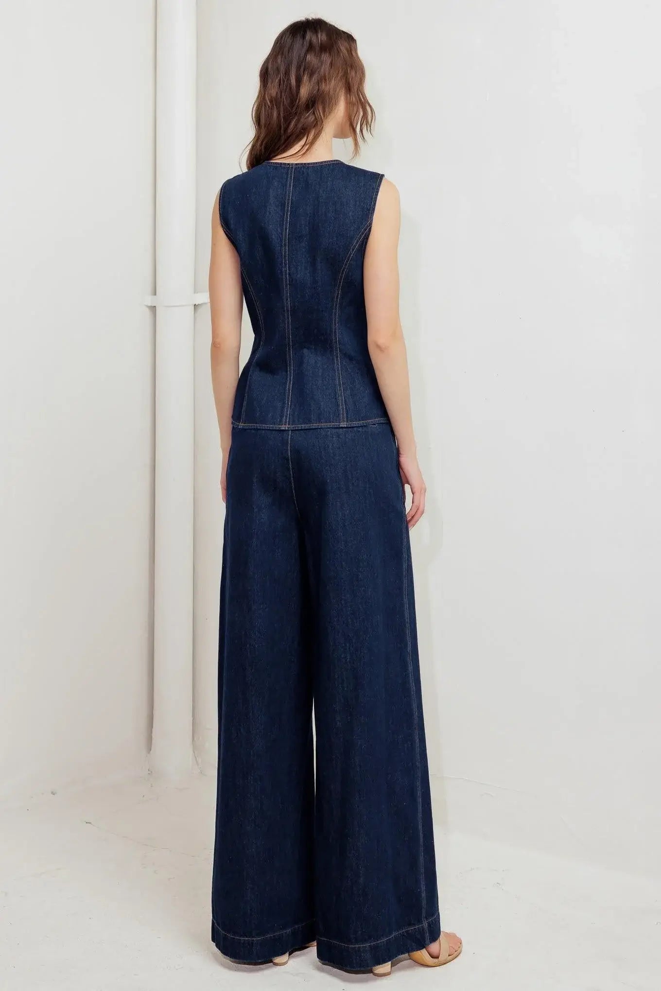 INDIGO ICON DENIM VEST - Flying Tomato - Flyclothing LLC